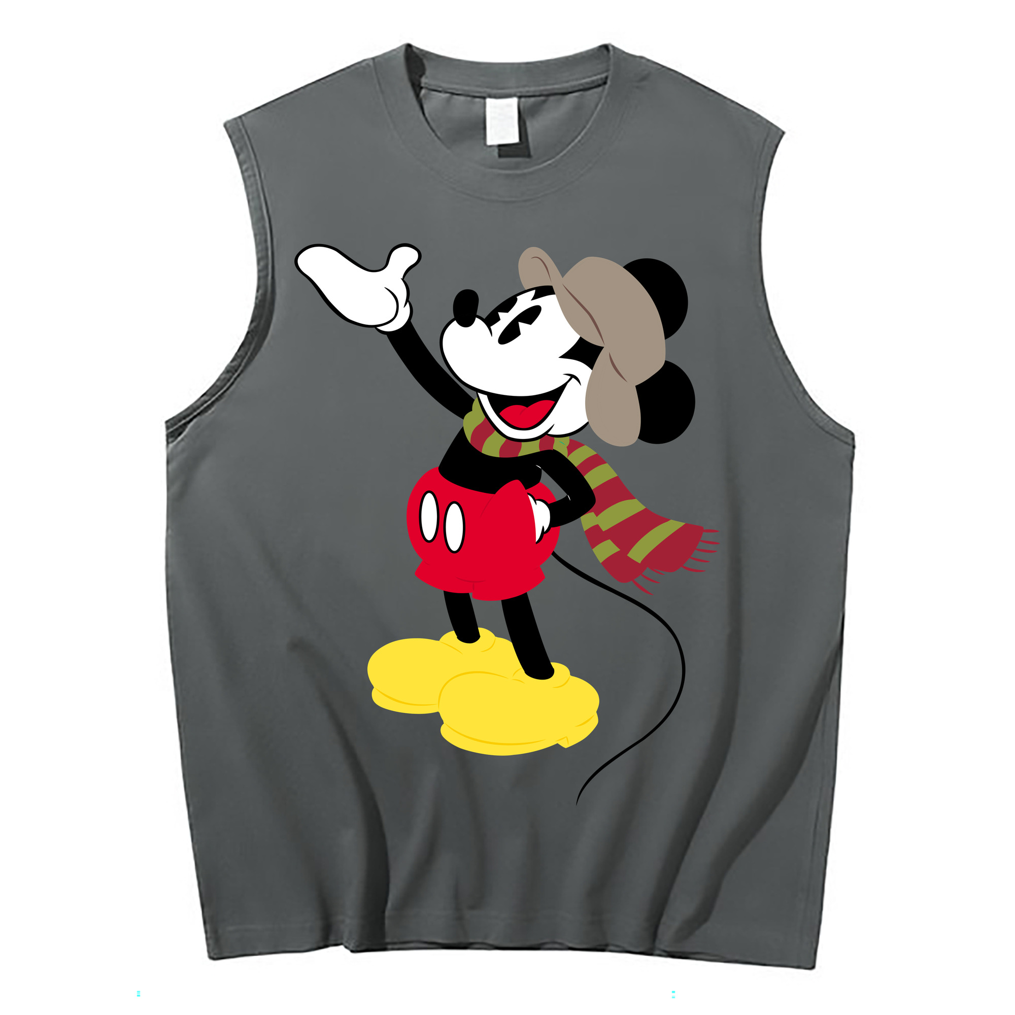 ミッキーマウス Mickey Mouse コットン100％タンクトップ（フロントプリント）